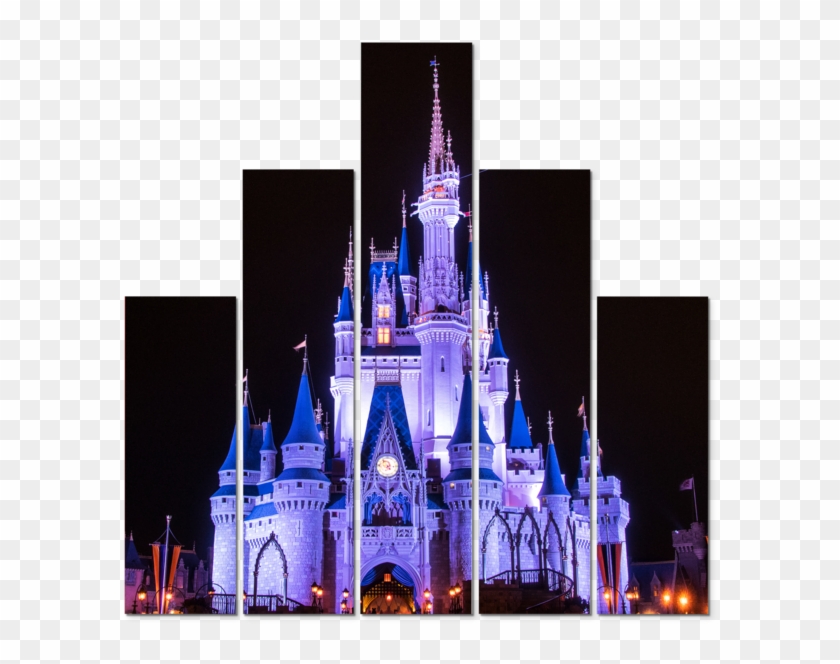 5 Piece Disney Canvas Art - Disney World, Cinderella Castle Clipart
