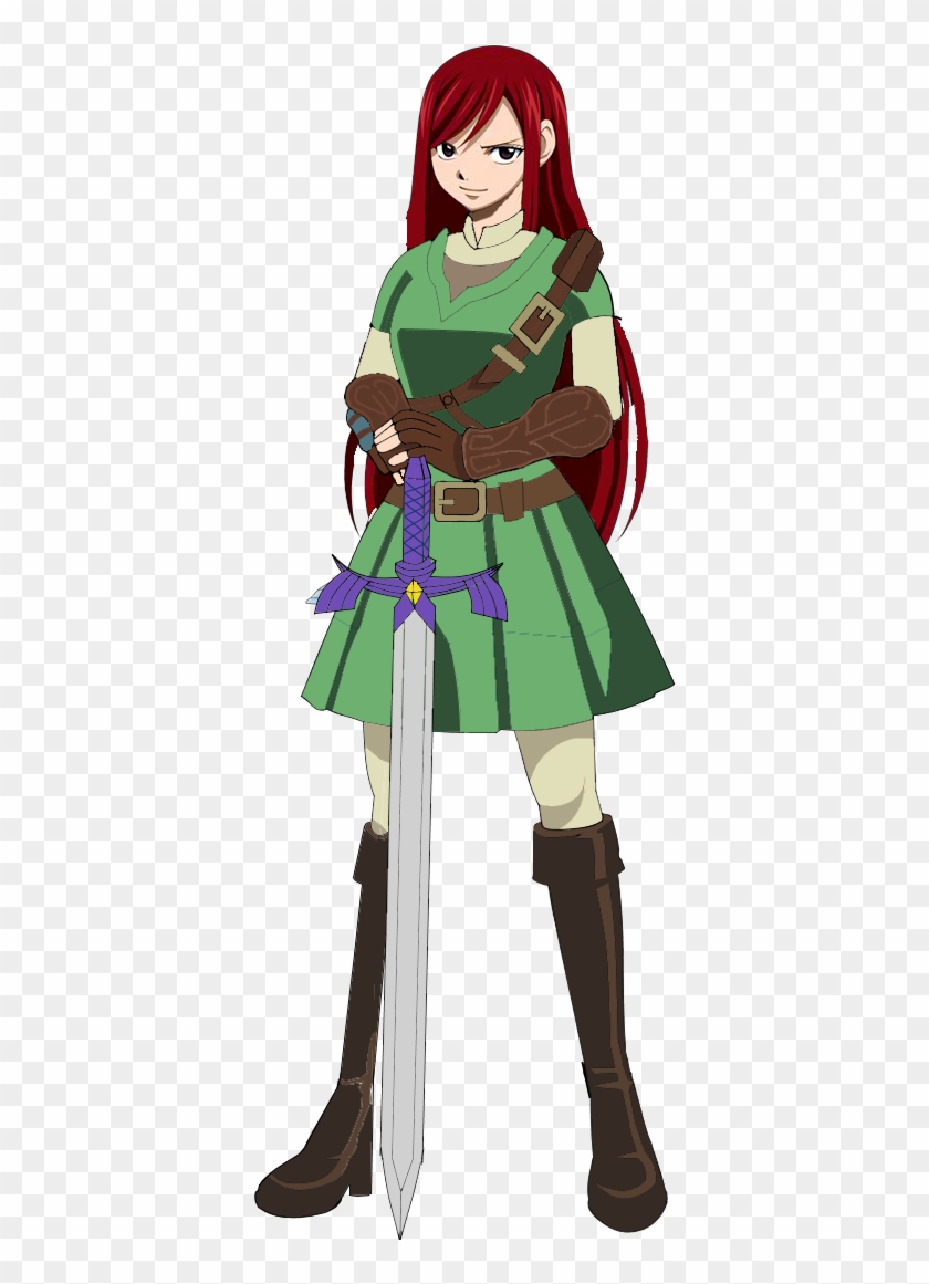 Erza In Link Cosplay - Fairy Tail Erza Scarlet Clipart