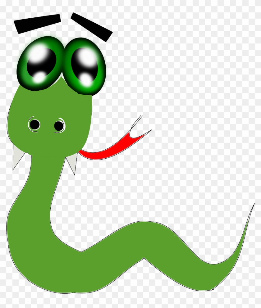 Snake,poison - Cartoon Snake With Eyebrows Clipart #4743490