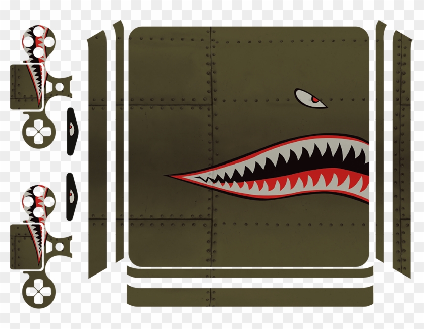 Shark Teeth Plane Art Ps4 Skin Sticker - Illustration Clipart #4744989