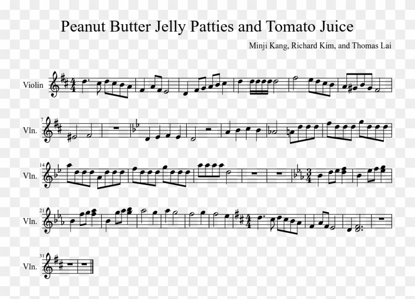 Peanut Butter Jelly Patties And Tomato Juice Sheet - Zelda Wind Waker Music Violin Clipart