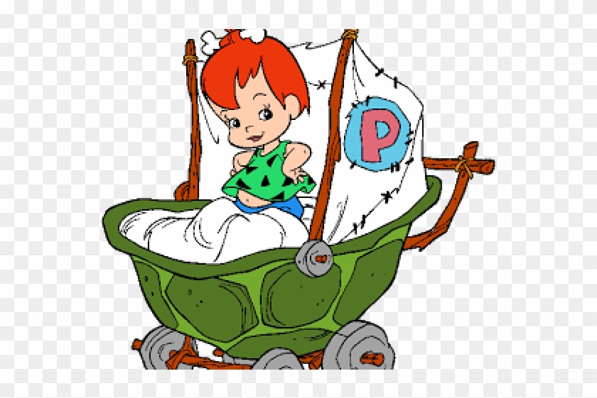 Pebbles Flintstone In Car Clipart