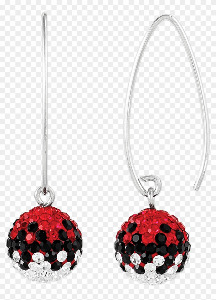 Red And Black Ball Drop Earrings - Earrings Clipart #4745814