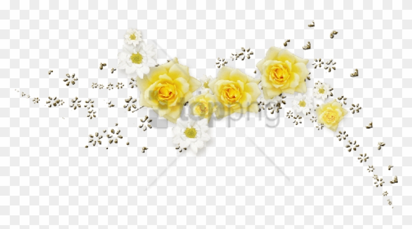 Free Png Yellow Flower Crown Transparent Png Image - Efeito Flores Png Clipart #4745989