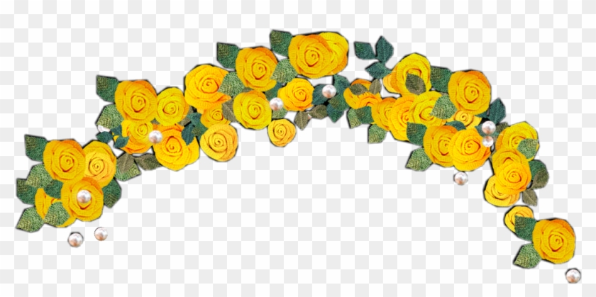 #yellow #cute #flower #flowers #crown #flowercrown - Floral Design Clipart #4746084