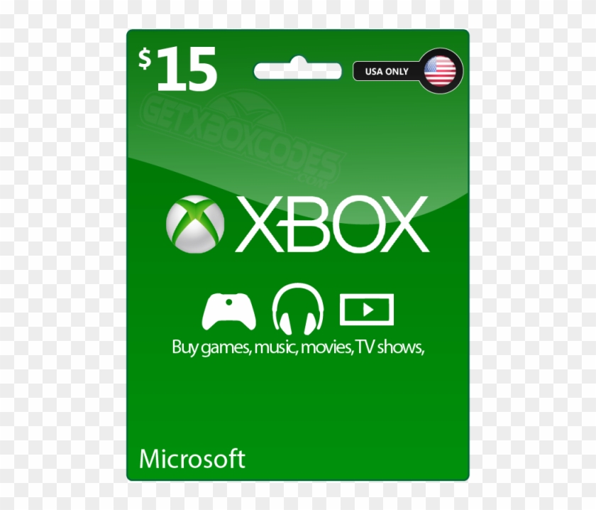 Xbox Live $15 Gift Card Us - Printing Clipart