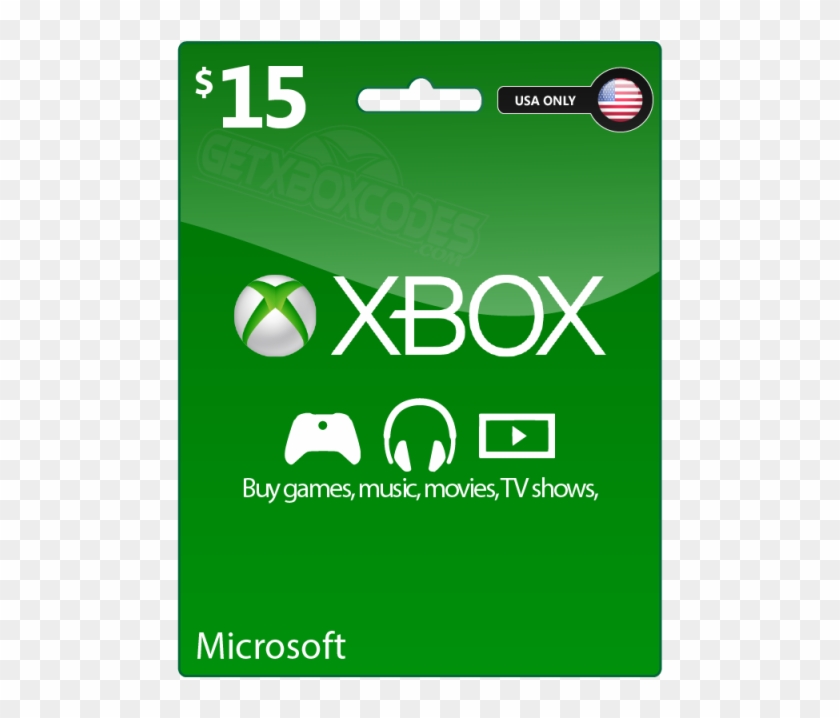 Xbox Live $15 Gift Card Us - Printing Clipart #4746499