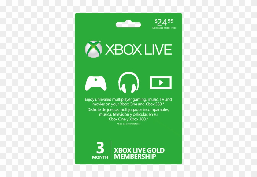 Xbox Live Gold Cost - Xbox One Live Gold 3 Month Clipart #4746910