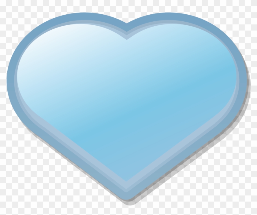 Nuvola Emblem Favorite Blue Grey Filled Heart - Heart Clipart