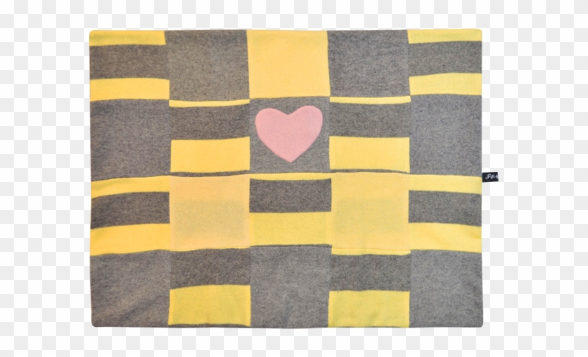 Yellow & Grey Heart Blanket - Patchwork Clipart