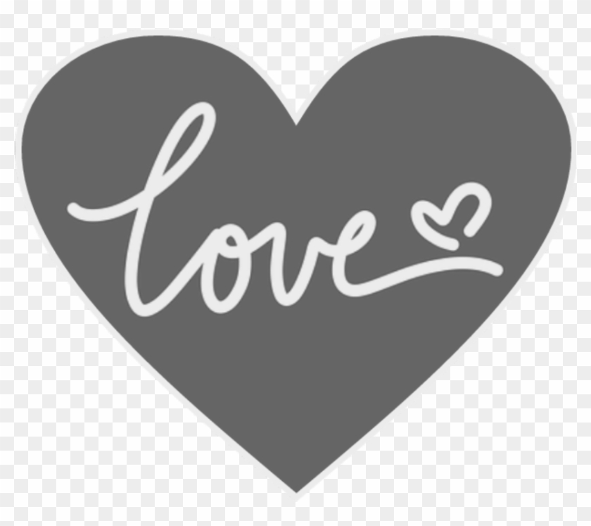 #love #inlove #grey #heart #overlap #text - Heart Clipart #4747779