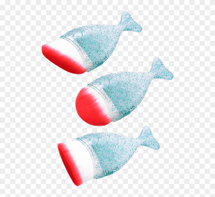 3pcs Glitter Mermaid Tail Makeup Brushes Set - Whale Clipart #4748344