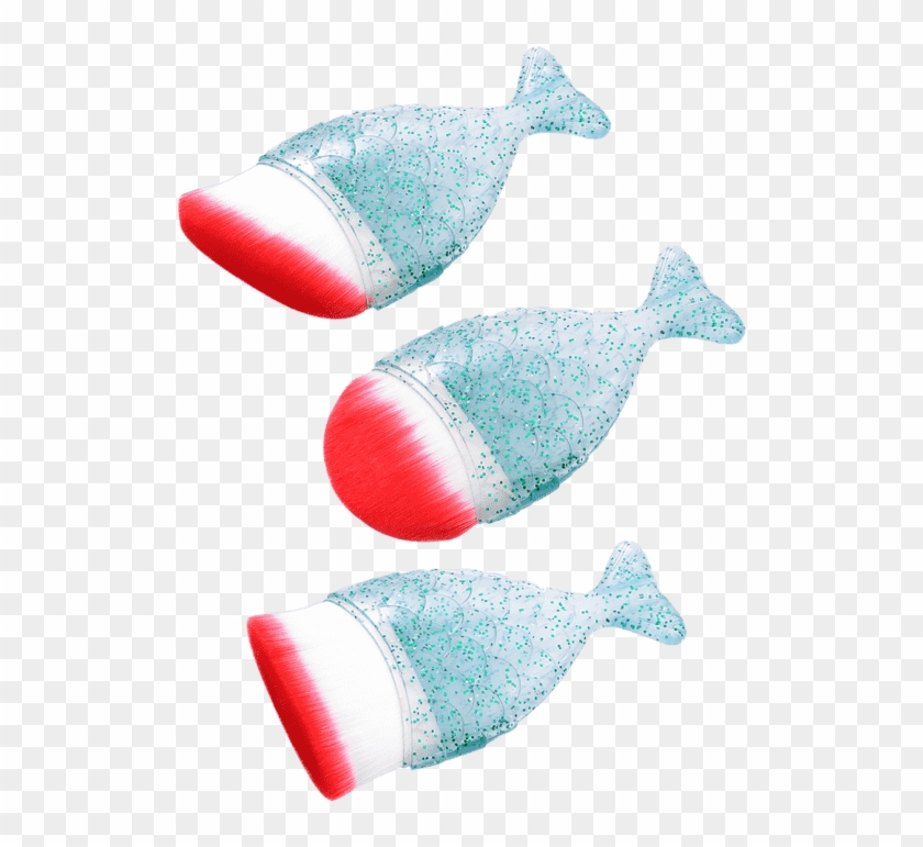 3pcs Glitter Mermaid Tail Makeup Brushes Set - Whale Clipart