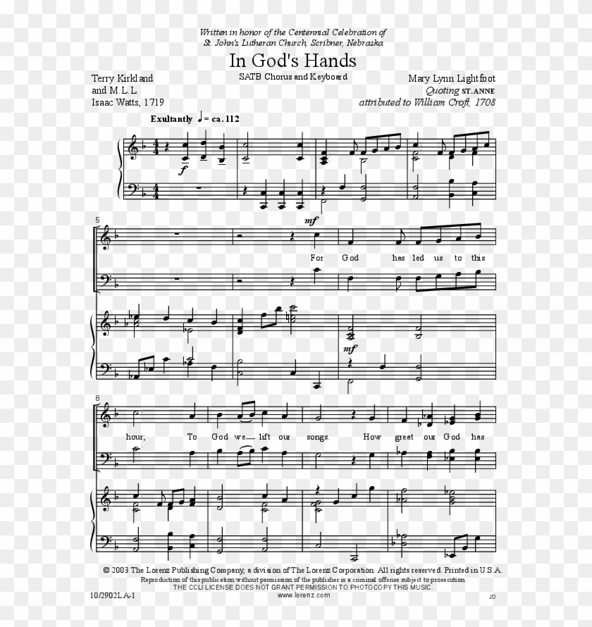 In God's Hands Cover - Sheet Music Clipart