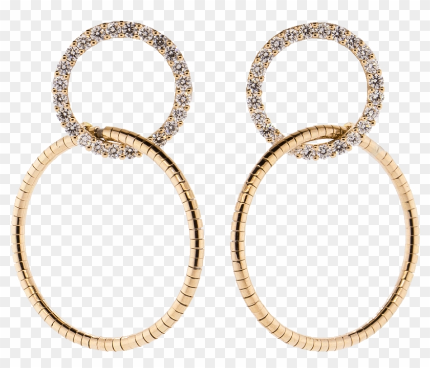 Rugiada Diamond Double Circle Earrings - Earrings Clipart #4750670