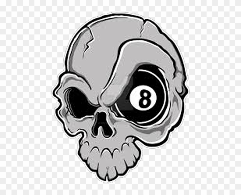 8 Ball Skull Drawing Clipart #4751433