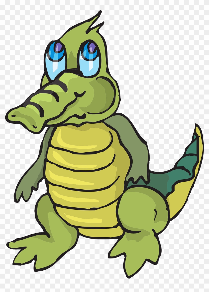 Vector Graphics,free Pictures - Cute Cartoon Crocodile Clipart