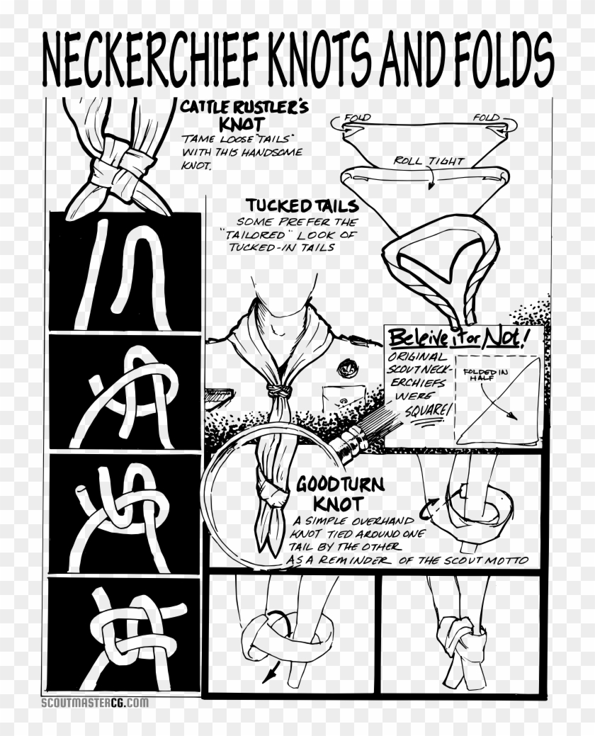 Scout Neckerchief Knots - Tie A Boy Scout Neckerchief Clipart