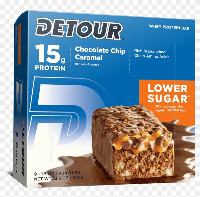 Detour Lower Chocolate Chip Caramel 9ct Box - Detour Bar Clipart