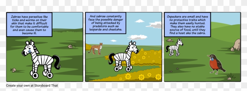 Zebra And Oxpecker - Zebra And Oxpecker Cartoon Clipart #4753483