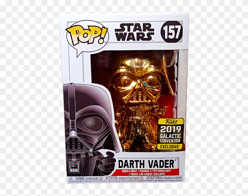 Darth Vader Gold Chrome Swc 2019 Exclusive Pop Vinyl - Darth Vader Funko Pop Chrome Clipart #4753784