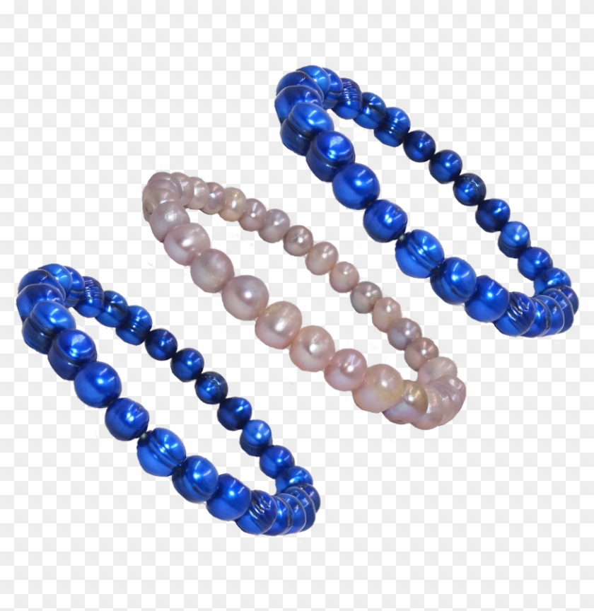 Set Of 3 Cultured Freshwater Pearl Stretch Bracelets - Bead Clipart