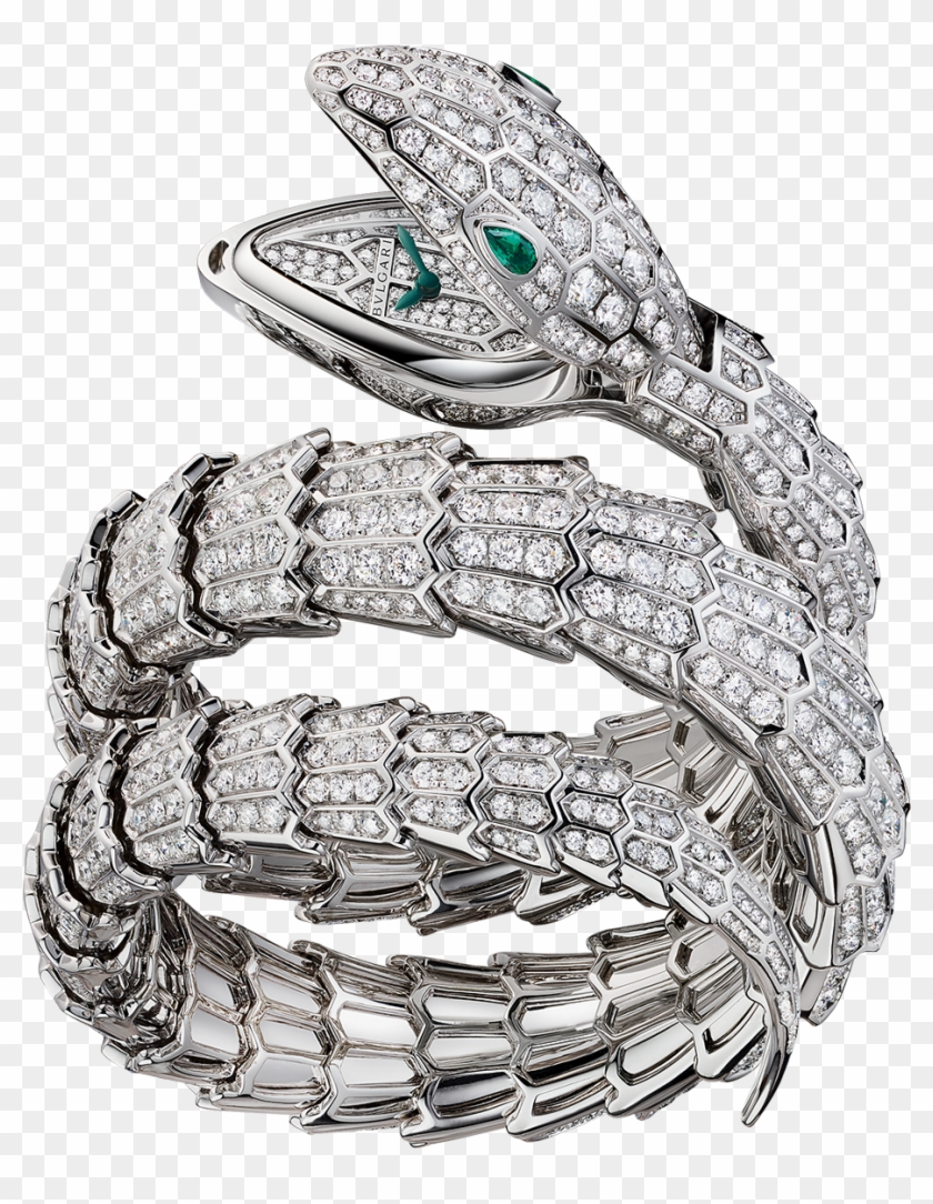 Serpenti Secret Watch With 18 Kt White Gold Head, Dial - Illustration Clipart