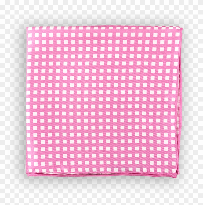 White On Pink Checkered Pocket Square - Polka Dot Clipart