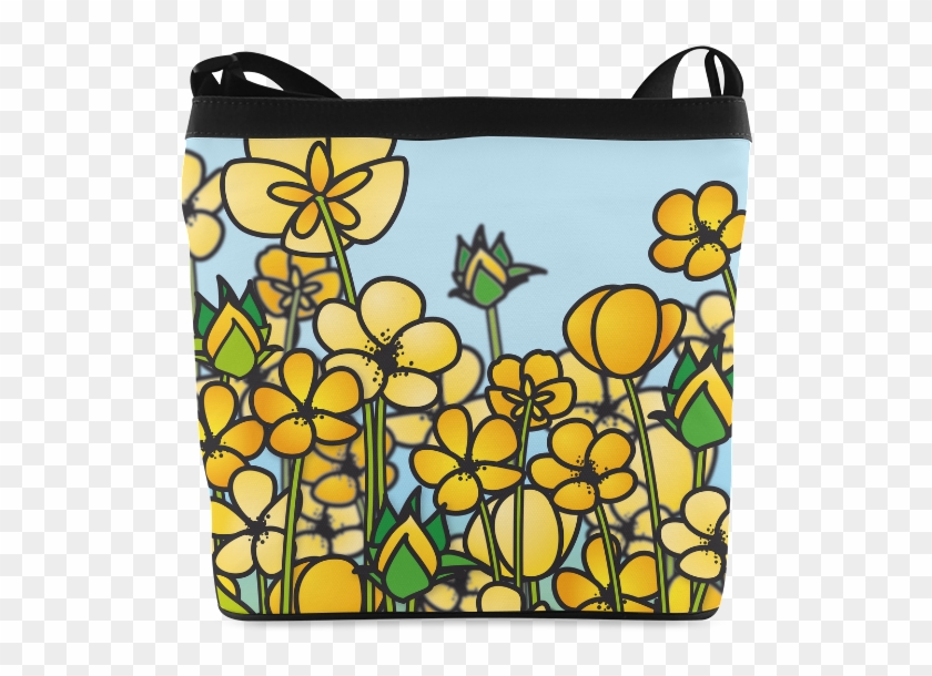 Buttercup Flower Field Yellow Floral Arrangement Crossbody - Flower Clipart
