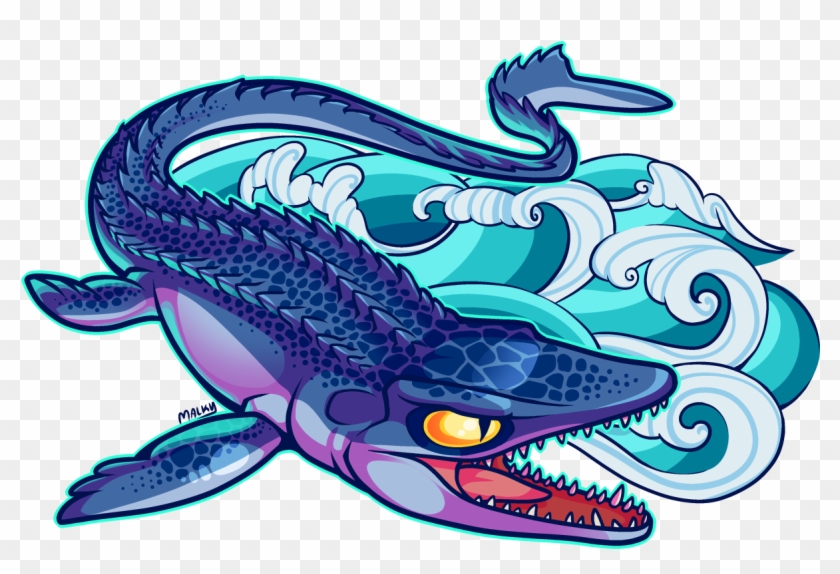 Cartoon Mosasaurus "nowhere Is Safe - Mosasaurus Drawing Clipart