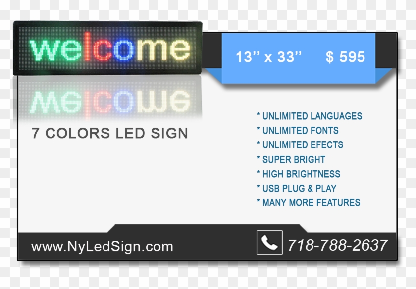Programmable Led Sign 7 Color Led Message Sign - Led Display Clipart #4761189