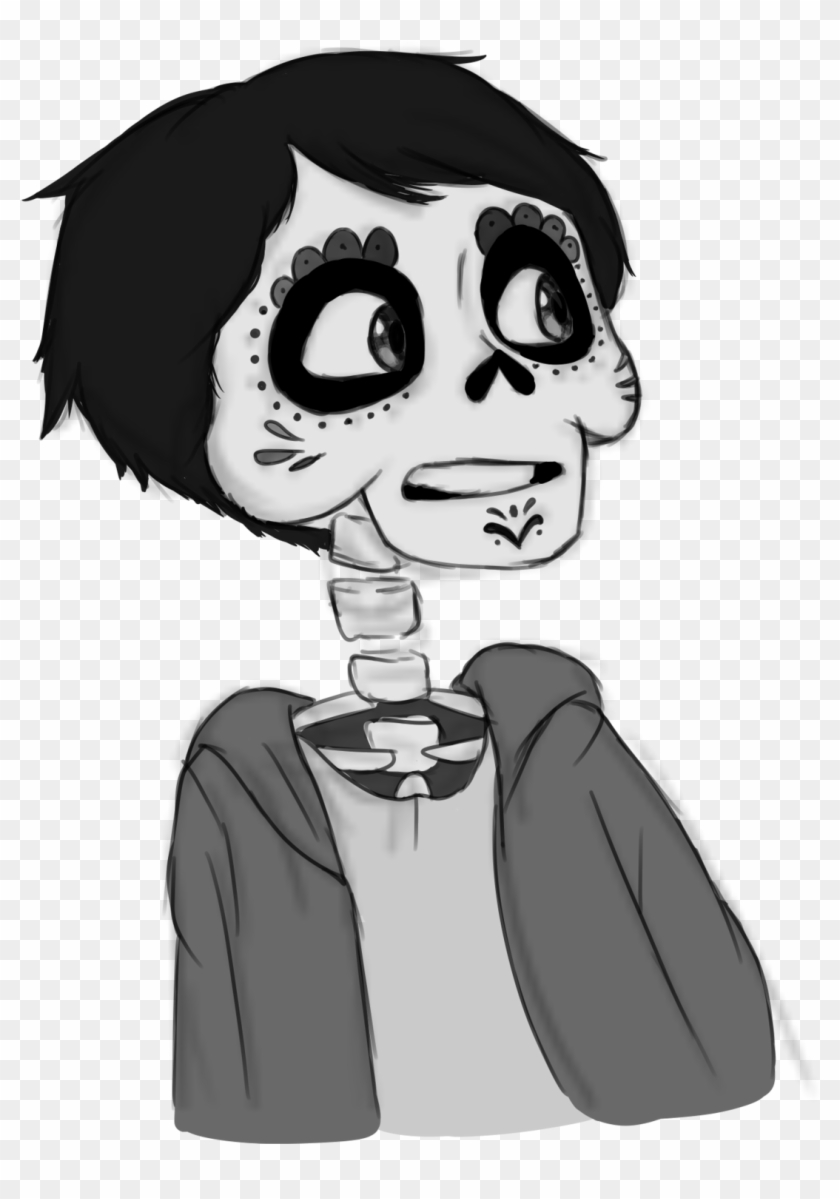 Skeletons Drawing Playing Guitar - Cartoon Clipart