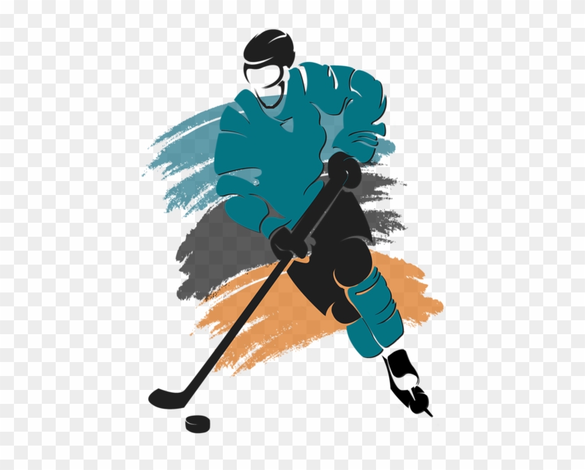 Bleed Area May Not Be Visible - Hockey Player Silhouette Clipart #4762451