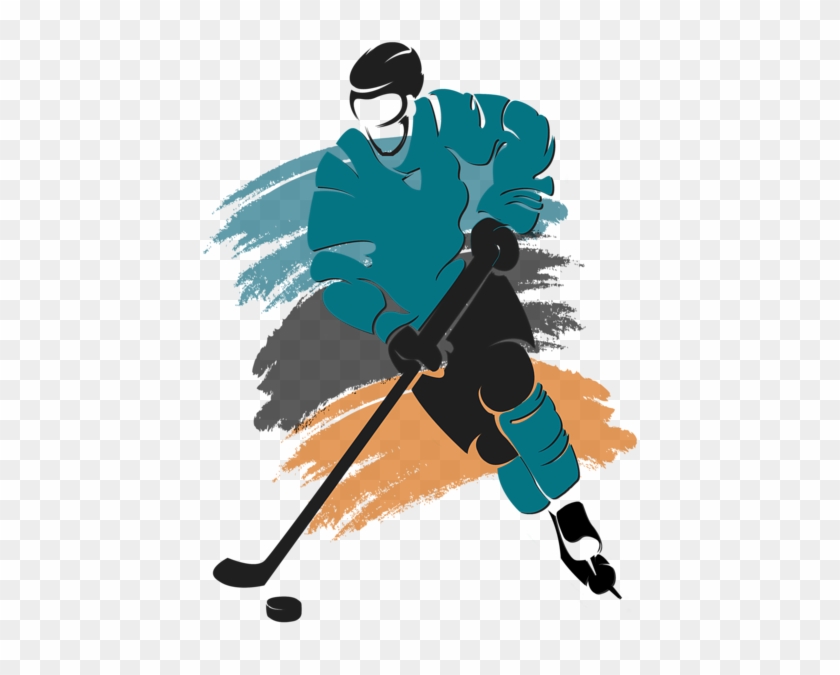 Bleed Area May Not Be Visible - Hockey Player Silhouette Clipart