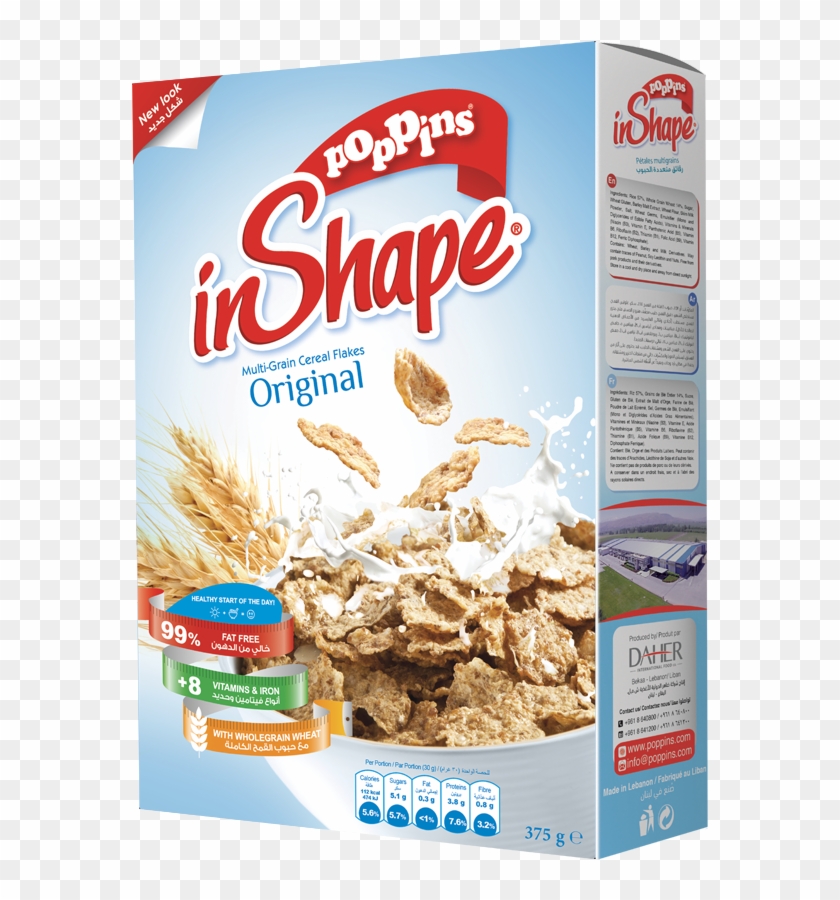 Crunchy Rice And Whole Wheat Flakes - Poppins Corn Flakes In Shape Clipart #4764199