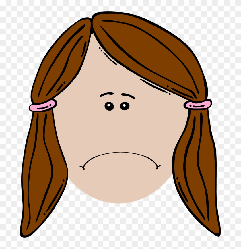 Girl Face Sad Unhappy Brunette Sad Girl Face Cartoon Clipart 4764368 Pikpng