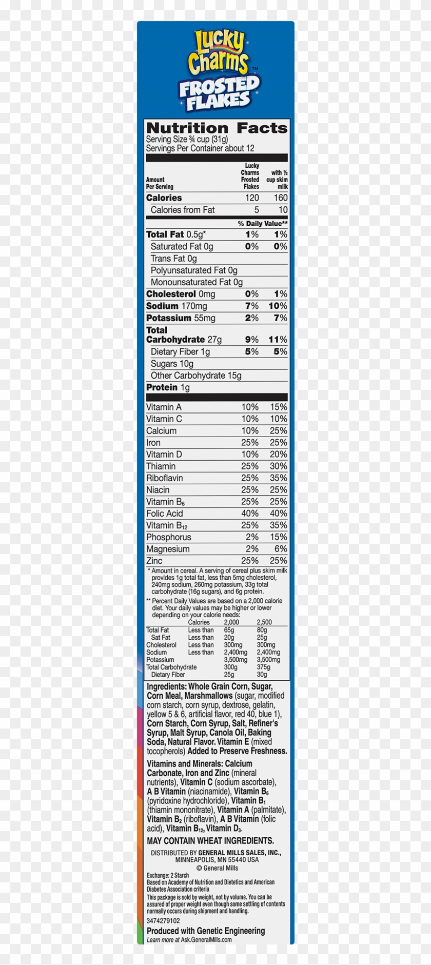 Nutritional Facts For Cookie Crisp Cereal Clipart #4764447