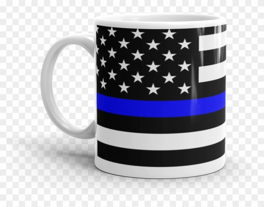 Thin Blue Line Flag Mermaid Mug 11oz - Alaska State Flag Clipart