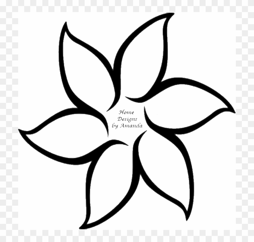 Simple Flower Template 75708 - Clipart Outline Of Flowers - Png Download