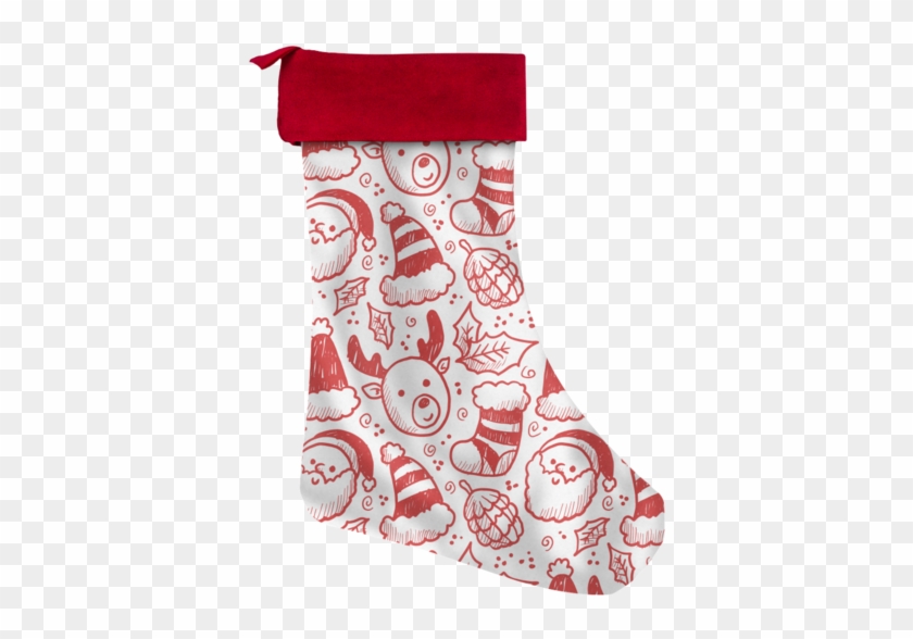 Candy Cane, Gift Boxes, Pines And Ornaments, Santa - Sock Clipart #4767338
