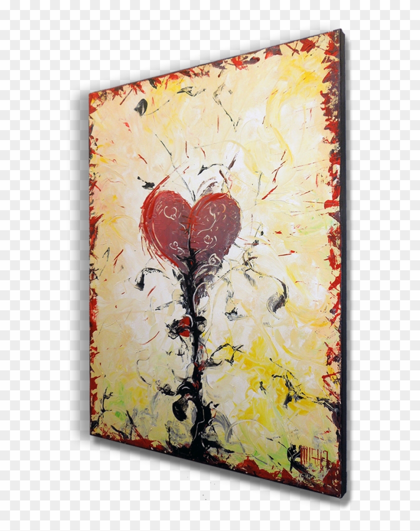 Acrylic Painting On Canvas - Heart Clipart #4767892