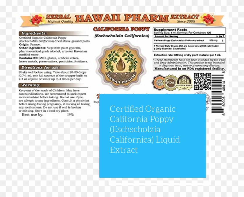 Certified Organic California Poppy Liquid Extract - Spaghetti Clipart