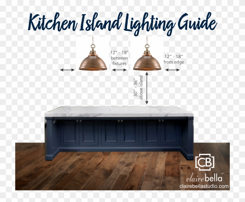 Kitchen Island Lighting Guide Clairebella Studio Spacing - Kitchen Island Light Spacing Clipart #4768172