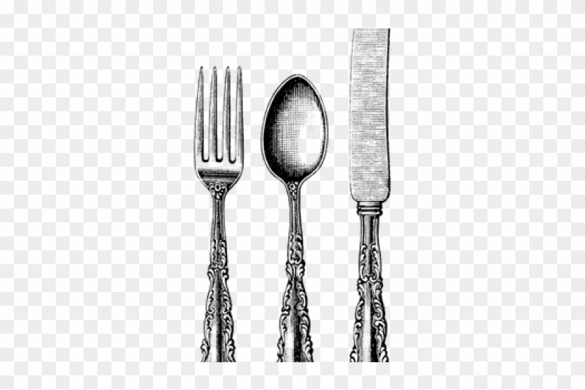 Fork Png Transparent Images - Vintage Knife Fork And Spoon Clipart
