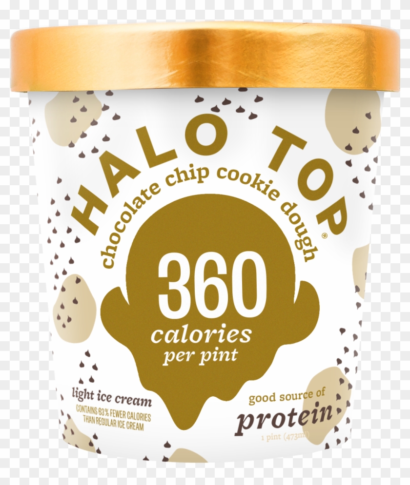 Halo Top Chocolate Chip Cookie Dough Ice Cream, 1 Pint - Keto Ice Cream Brands Clipart #4769568