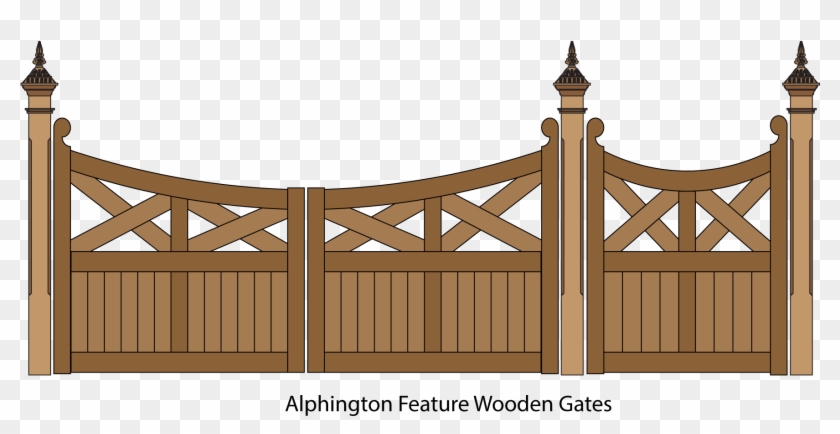 Alphington Wooden Driveway And Pedestrian Gates - Gate Clipart #4770892