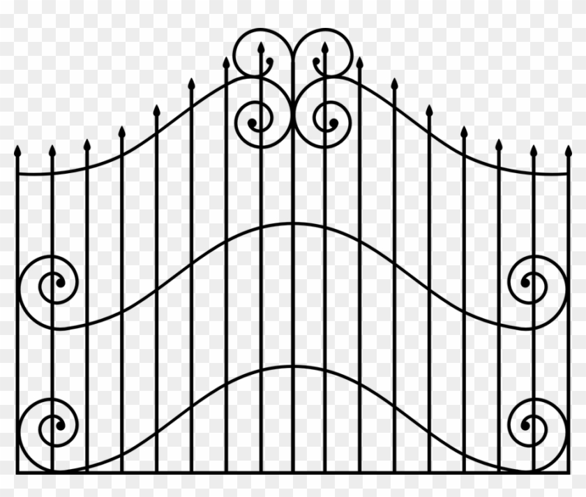 Entrance Gate Decorative Fence Metal Spiked Iron - Gate Clip Art - Png Download #4771178