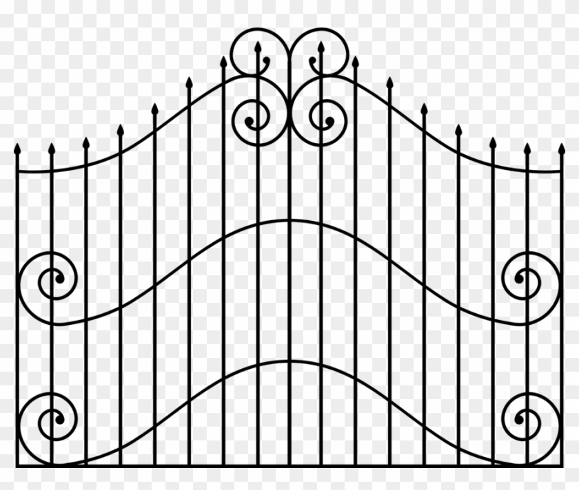 Entrance Gate Decorative Fence Metal Spiked Iron - Gate Clip Art - Png Download