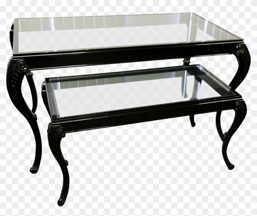 Black Lacquered Nesting Chippendale Style Tables With - Coffee Table Clipart #4771231
