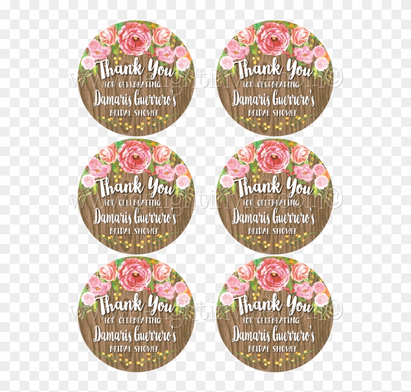 Rustic Floral Watercolor Bridal Shower Sticker Tags - Headstone Clipart #4771726